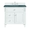 James Martin Vanities 36'' Single Vanity, Bright White w/ 3 CM Parisien Bleu Quartz Top 424-V36-BW-3PBL - alternate 1